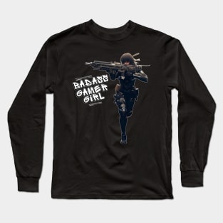 Cyberpunk Badass Gamer Sniper Girl Long Sleeve T-Shirt